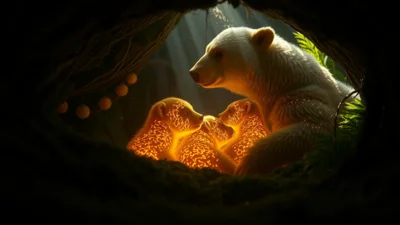 Sen o medvědovi s mláďaty