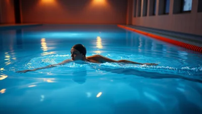 Sen o plavání v bazénu