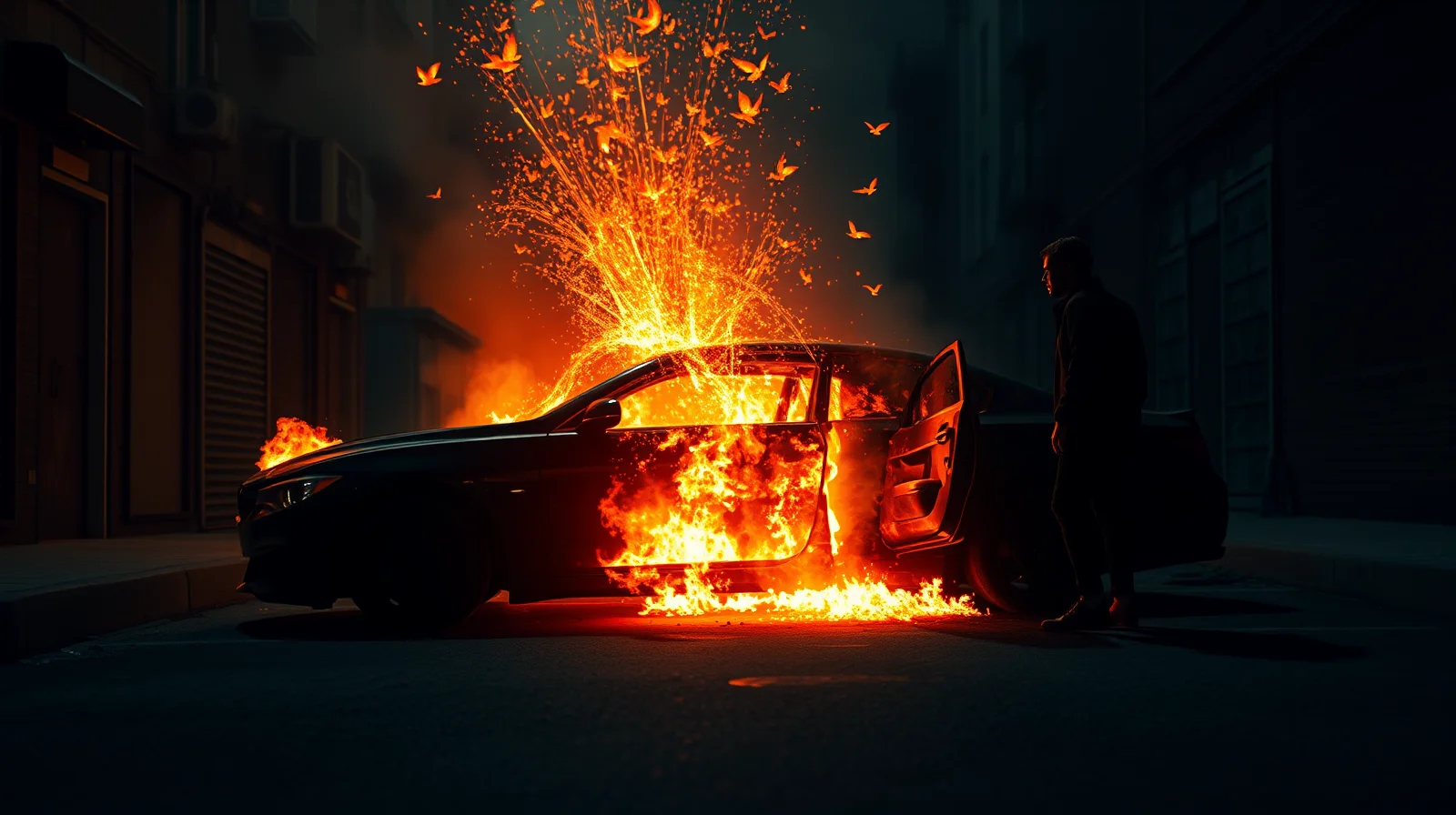 Hořící auto: Sen o zániku a obnově